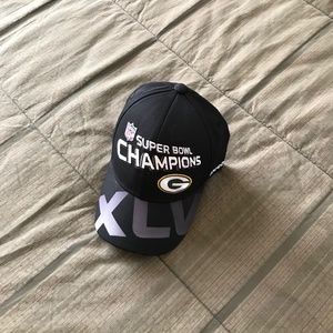 COPY - XLV Super Bowl Champions Greenbay Packers Hat Black From Reebok